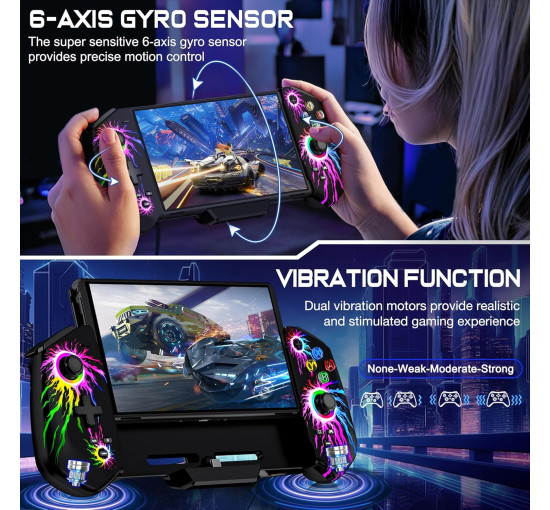 Контролер HELLCOOL Pro для Switch/OLED, цілісний джойстик-джойстик з ефектом Холла, контролер для портативної консолі з турборежимом (my-17215)