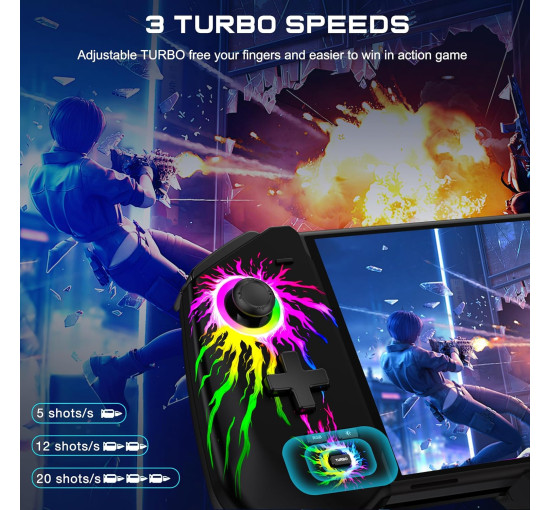 Контролер HELLCOOL Pro для Switch/OLED, цілісний джойстик-джойстик з ефектом Холла, контролер для портативної консолі з турборежимом (my-17215)