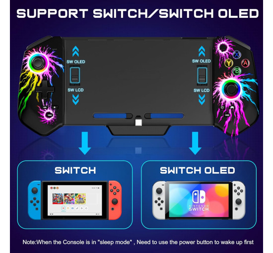 Контролер HELLCOOL Pro для Switch/OLED, цілісний джойстик-джойстик з ефектом Холла, контролер для портативної консолі з турборежимом (my-17215)