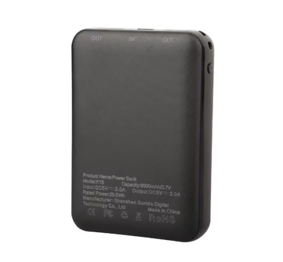 Power Bank Shenzhen sonida Digital K15 portable charger 8000mAh (my-4282)