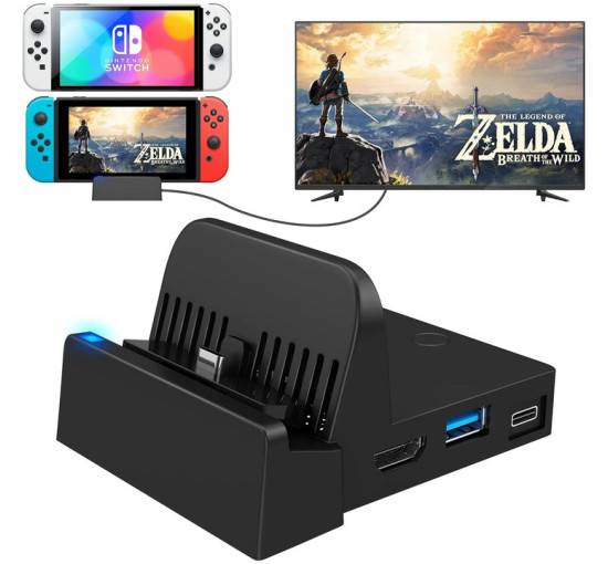 Док-станція Ukor TV для Switch – портативна зарядна підставка та адаптер HDMI з додатковим портом USB 3.0 (my-17132)