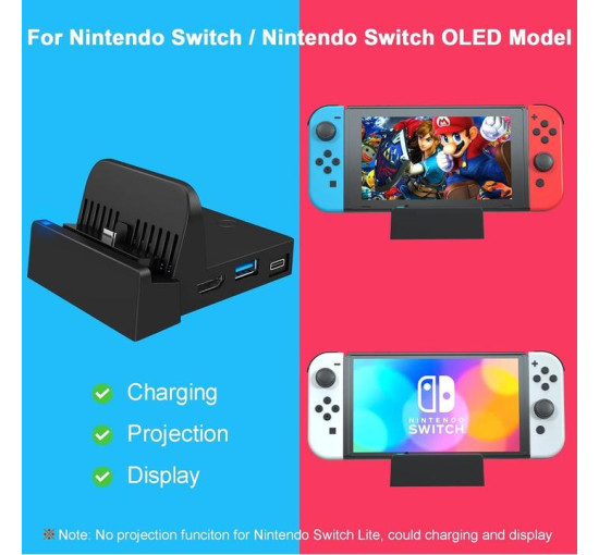 Док-станція Ukor TV для Switch – портативна зарядна підставка та адаптер HDMI з додатковим портом USB 3.0 (my-17132)