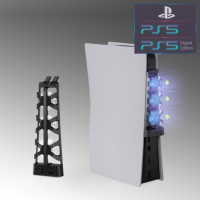 Подставка с тремя кулерами DOBE с отводом тепла для игровой приставки-консоли Sony PlayStation 5 (PS5/PS5 Digital Edition) с LED подсветкой (my-7092)