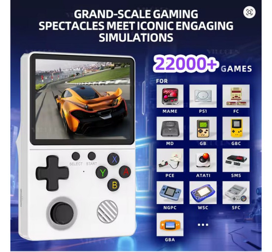 Портативная игровая консоль GB350 с 3,5-дюймовым дисплеем, 64 ГБ, для карманных игровых плееров PS1/MAME/GameBoy, HD-выход (my-17114)