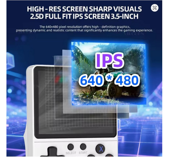 Портативная игровая консоль GB350 с 3,5-дюймовым дисплеем, 64 ГБ, для карманных игровых плееров PS1/MAME/GameBoy, HD-выход (my-17114)