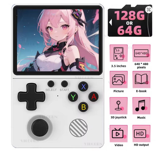 Портативная игровая консоль GB350 с 3,5-дюймовым дисплеем, 64 ГБ, для карманных игровых плееров PS1/MAME/GameBoy, HD-выход (my-17114)