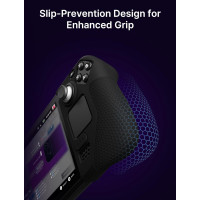 Силиконовый защитный чехол JSAUX совместимый с Steam Deck, Steam Deck GripSkin, GripArmor Silicone Sleeve Set (один левый и правый) GP0016 черный (my-15188)