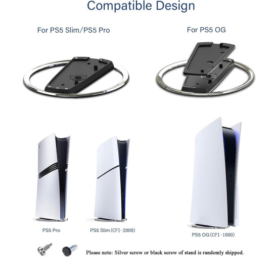 Вертикальная подставка LOKYOYO для консолей PS5/PS5 Pro, совместимая с Playstation 5 Slim, металлическая вертикальная основа, нескользящий держатель (my-12115)