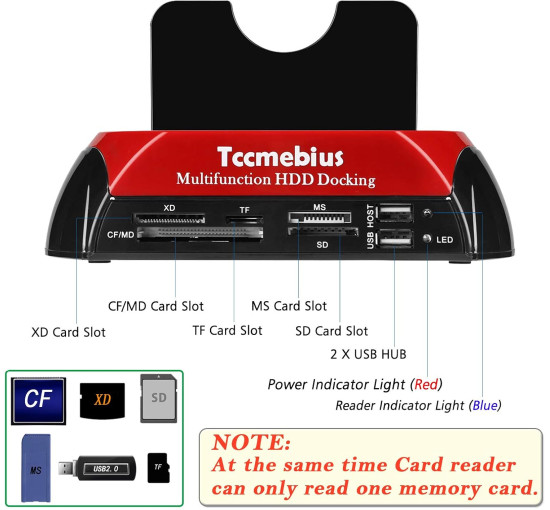 Док-станция для жесткого диска Tccmebius, внешний корпус TCC-S862-US с двумя слотами USB 2.0 на 2.5 дюйма, SATA IDE, 3,5 дюйма, с картридером и концентратором (my-17048)