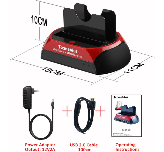 Док-станция для жесткого диска USB 2.0, TCC-S867-US, внешний корпус для 2,5-дюймовых и 3,5-дюймовых жестких дисков IDE SATA I/II/III, твердотельных накопителей (my-17015)