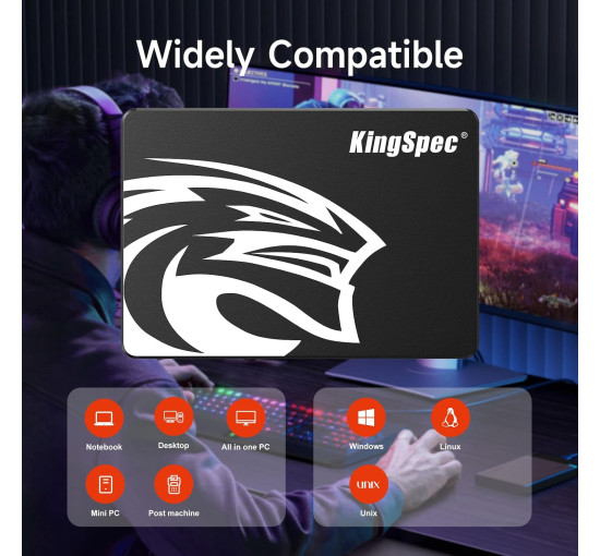 Внутрішній твердотільний накопичувач KingSpec 2 ТБ 2.5 SATA III SSD (my-18098)