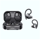 Бездротові спортивні водонепроникні навушники TWS Q25 з індикатором заряду та павербанком Чорний (my-4217)