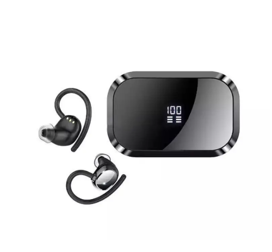 Бездротові спортивні водонепроникні навушники TWS Q25 з індикатором заряду та павербанком Чорний (my-4217)