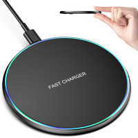 Беспроводное зарядное устройство Fast Charger Eisreho W8, круглой формы, ультратонкое, для телефона, Черный (my-3141)