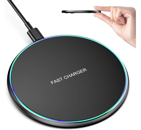 Беспроводное зарядное устройство Fast Charger Eisreho W8, круглой формы, ультратонкое, для телефона, Черный (my-3141)