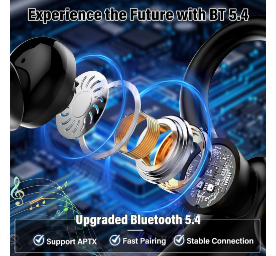 Bluetooth-гарнітура Atheewon U8 з функцією вимкнення звуку з USB-адаптером для підключення до комп'ютера чорний (my-17125)