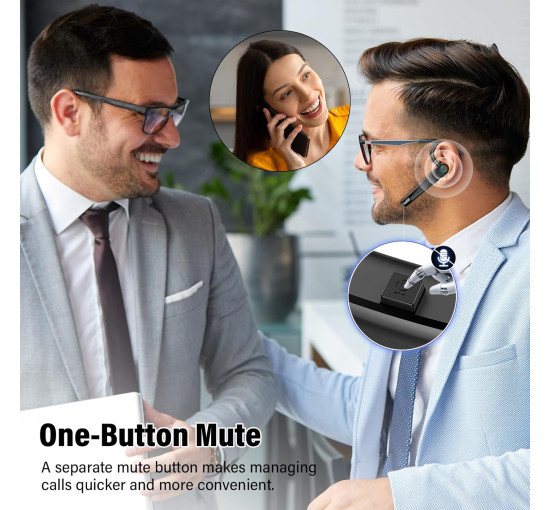 Bluetooth-гарнітура Atheewon U8 з функцією вимкнення звуку з USB-адаптером для підключення до комп'ютера чорний (my-17125)
