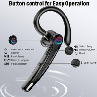Bluetooth-гарнітура Atheewon U8 з функцією вимкнення звуку з USB-адаптером для підключення до комп'ютера чорний (my-17125)