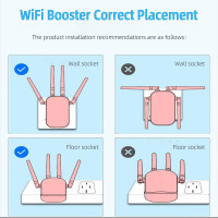 Усилитель WiFi-сигнала 4 антенны K&J KP300 белый (my-17214)