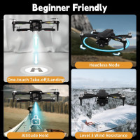Дрон Toladrone TD12LCD з камерою, пульт дистанційного керування з РК-екраном чорний (my-17036)