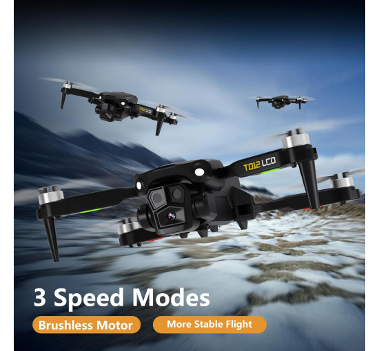 Дрон Toladrone TD12LCD з камерою, пульт дистанційного керування з РК-екраном чорний (my-17036)