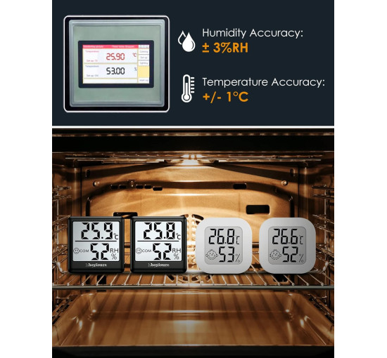 Цифровий гігрометр Hoyiours для дому 2 шт міні-вимірювач вологості кімнатний термометр (my-18162)