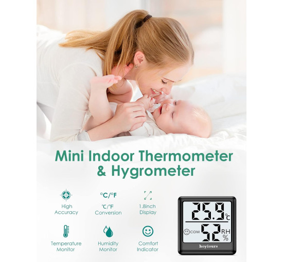 Цифровий гігрометр Hoyiours для дому 2 шт міні-вимірювач вологості кімнатний термометр (my-18162)