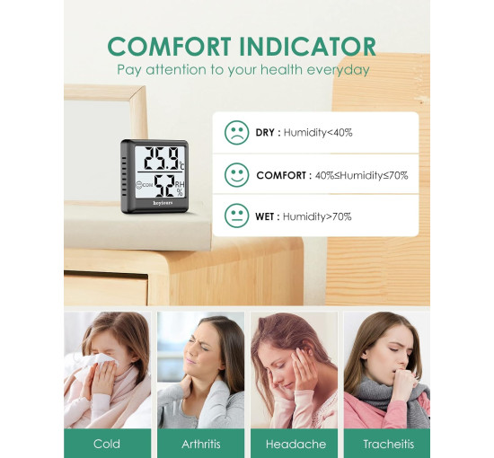 Цифровий гігрометр Hoyiours для дому 2 шт міні-вимірювач вологості кімнатний термометр (my-18162)