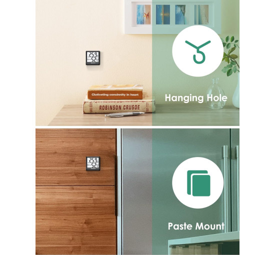 Цифровий гігрометр Hoyiours для дому 2 шт міні-вимірювач вологості кімнатний термометр (my-18162)