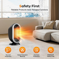 Мини-керамический обогреватель Tiptop Home , 2 уровня нагрева, 800 Вт-1200 Вт, энергосберегающий, черный (my-15039)