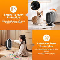 Мини-керамический обогреватель Tiptop Home , 2 уровня нагрева, 800 Вт-1200 Вт, энергосберегающий, черный (my-15039)