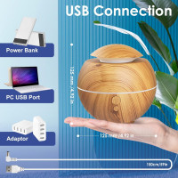 Ультразвуковой аромадиффузор и увлажнитель воздуха на 180 мл Simpeak 70AD12-180LBUSB светло-коричневый (my-15178)