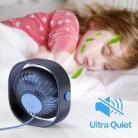 Маленький персональный USB настольный вентилятор 3 скорости NED черный (my-15175)