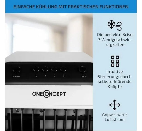 Охладитель воздуха-вентилятор oneConcept Carribean Blue 70 Вт Белый 10028181 (my-5210)