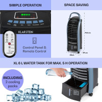 Портативний вентилятор-кондиціонер-зволожувач повітря Klarstein Maxfresh Ocean 4 в 1, 65 Вт, 10034640, чорний (my-5204) Уцінка