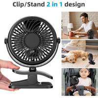 Міні-вентилятор із затиском Benpen JD-199 з USB-портом чорний (my-17071)