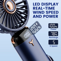 Портативный мини-вентилятор GEMWON Handheld Fan с USB-зарядкой темно-синий (my-18030)