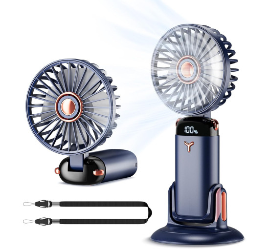 Портативный мини-вентилятор GEMWON Handheld Fan с USB-зарядкой темно-синий (my-18030)