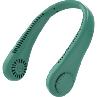 Портативний USB-вентилятор на шию без лопатей для походів Louenth 3 швидкості зелений (my-17266)