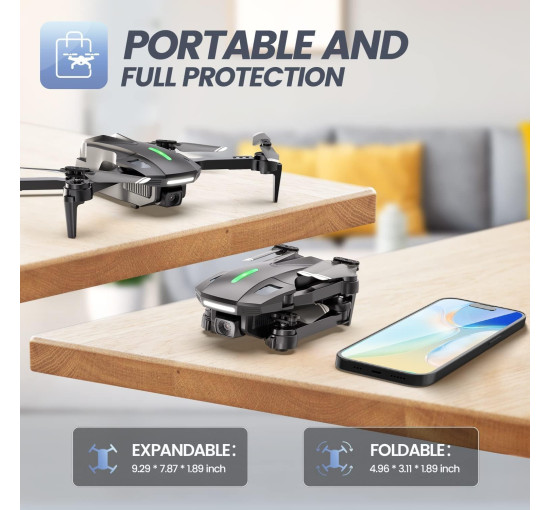 Міні-дрон складаний квадрокоптер DEERC D70 з камерою 1080P HD (my-18085)