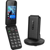 Раскладной мобильный телефон с кнопками HCMOBI 4G C71 аккумулятор 1400 мАч черный (my-9059)