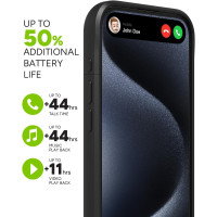 Чохол-акумулятор Mophie Juice Pack для iPhone 15 Pro Max, до 50% додаткової батареї, захист від падінь, екологічний дизайн, чорний (my-7106)