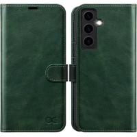 Чехол-кошелек OCASE из высококачественной искусственной кожи для Samsung Galaxy S24 черно-зеленый (my-12148)