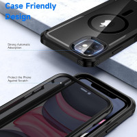 Чехол seacosmo Magnetic для iPhone 11, защитная пленка для экрана и объектива камеры черный (my-12131)