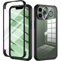 Чохол для iPhone 13 Pro Max 3 в 1 6,7 дюйма з вбудованим загартованим захисним склом екрану та 1 комплектом захисних плівок для об'єктиву камери seacosmo (my-12127)