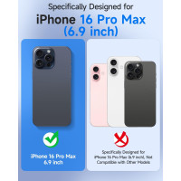 Чехол seacosmo для iPhone 16 Pro Max противоударный на весь корпус 6,9 дюйма синий (my-12128)
