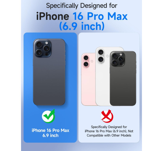 Чохол seacosmo для iPhone 16 Pro Max протиударний на весь корпус 6,9 дюйма синій (my-12128)