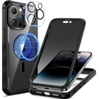 Чехол seacosmo Magnetic для iPhone 14 Pro с защитой экрана и объектива камеры черный (my-12129)