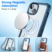 Чехол seacosmo Magnetic для iPhone 15 с защитой экрана и объектива камеры синий (my-12130)