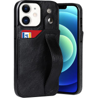 Чехол-кошелек SOOFUN для iPhone 12 с двойной магнитной застежкой, противоударный, защитный, черный (my-12167)